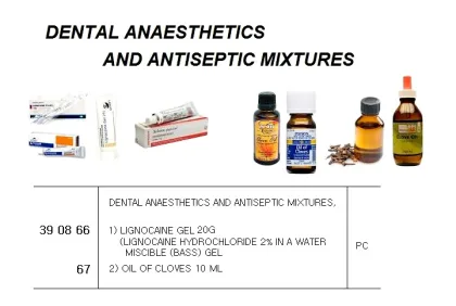 Dental Anaesthetics And Antiseptic Mixtures, 2) Oil Of Cloves 10 Ml