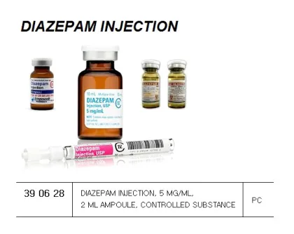 Diazepam Injection, 5 Mg/Ml, 2 Ml Ampoule, Controlled Substance