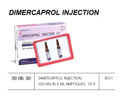 Dimercaprol Injection, 100 Mg In 2 Ml Ampoules, 10'S