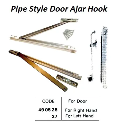 Door Ajar Hook, Pipe Style For Right Hand, 170 X 212 Mm