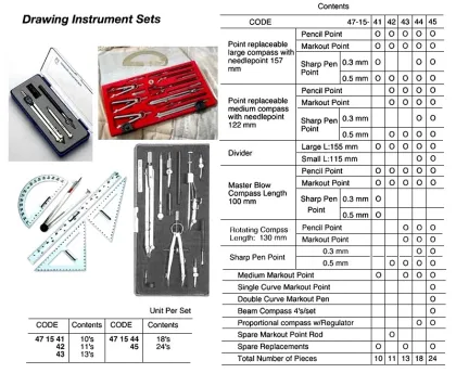 Drawing Instrument Set, 10 Pcs/Set