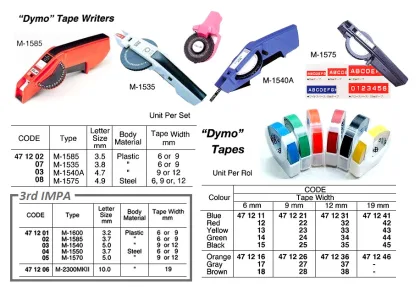 Dymo Tape, 9 Mm, Brown
