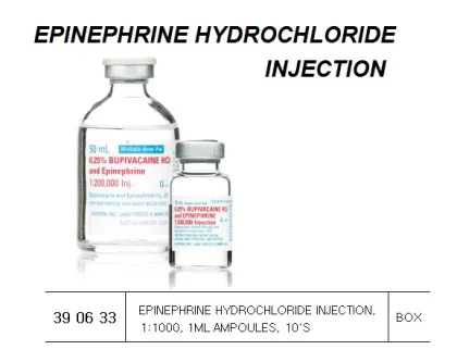 Epinephrine Hydrochloride Injection, 1:1000, 1Ml Ampoules, 10'S