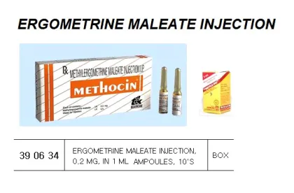 Ergometrine Maleate Injection, 0.2 Mg, In 1 Ml Ampoules, 10'S