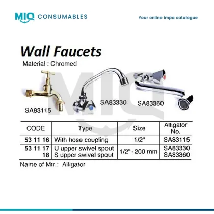 Faucet Wall W/Hose Coupling, Waterline 1/2″ Sa83115