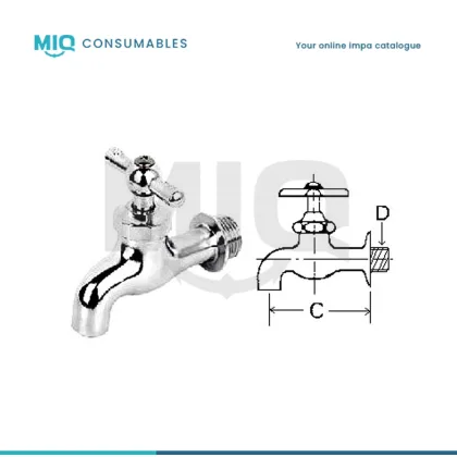 Faucet Wall With Snap On Hose Coupling 20 Mm (3/4)