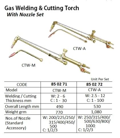 Gas Welding & Cutting Torch Set, 530 Mm Length