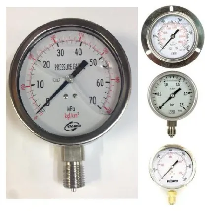 Glycerine Filled Pressure Gauge, Vibration Resistant, Need Spec