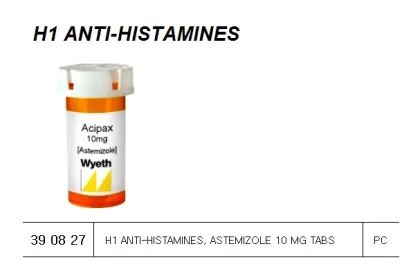 H1 Anti Histamines, Astemizole 10 Mg Tabs