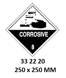 Hazard Diamond, 250X250 Mm, Corrosive