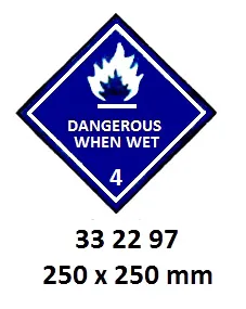 Hazard Diamond, 250X250 Mm, Dangerous When Wet 4