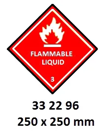 Hazard Diamond, 250X250 Mm, Flammable Liquid 3