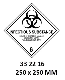 Hazard Diamond, 250X250 Mm, Infectious Substance