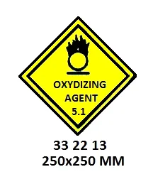 Hazard Diamond, 250X250 Mm, Oxidizing Agent