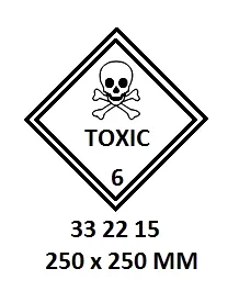 Hazard Diamond, 250X250 Mm, Toxic 6
