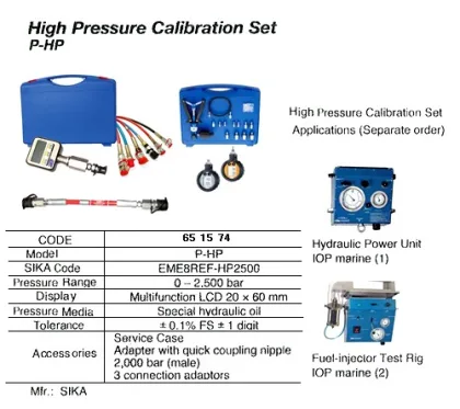 High Pressure Calibration Set, P Hp, Sika