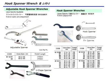 Hook Spanner Wrench 150 165 Mm