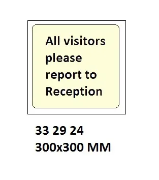 Isps Code Sign & Security Sign, 300X300 Mm, All Visitors Please Report To Reception