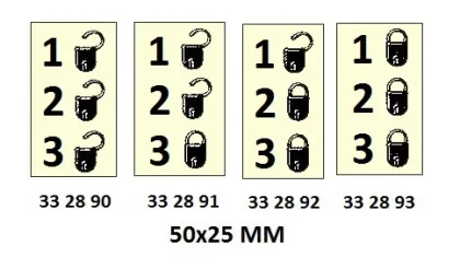 Isps Code Sign & Security Sign, 50X25 Mm, Lock Sign 1,2,3