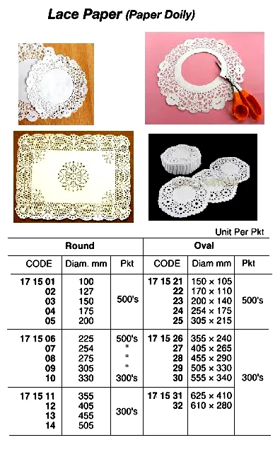 Lace Paper, Oval, 505 X 330 Mm 300'S
