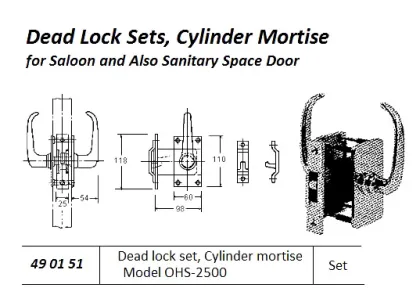 Latch Set Mortise For Sliding Door, Ohs#2700