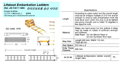 Life Boat Embarkation Ladders (Need Specification )