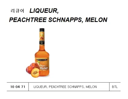 Liqueur, Peachtree Schnapps, Melon
