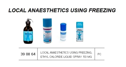 Local Anaesthetics Using Freezing, Ethyl Chloride Liquid Spray 50 Mg