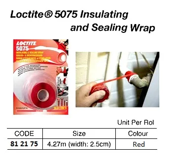 Loctite #5075, Insulating And Sealing Wrap, Red, 2.5Cm X 4.27 Mtr