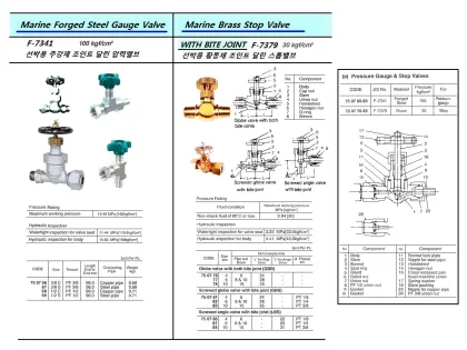 Marine Brass Angle Stop Valve, Scrwed Bite Joint End (Lbs), Jis F7379, 30Kgf/Cm2, 6 Mm