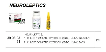 Neuroleptics, 1) Chlorpromazine Dydrochloride 25 Mg Injection