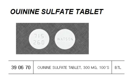 Ouinine Sulfate Tablet, 300 Mg, 100'S