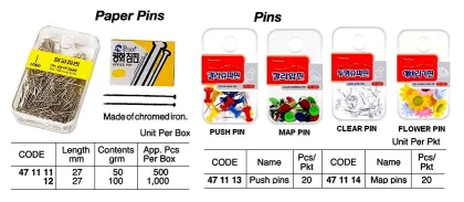 Paper Pin, 27 Mm, 100 Grm