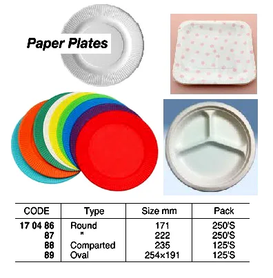 Paper Plate, Oval 254 X 191 Mm