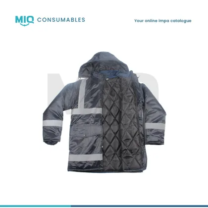 Parka Blue 100 % Nylon With Reflective Stripes Size Xl