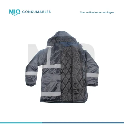Parka Blue 100 % Nylon With Reflective Stripes Size Xxxl
