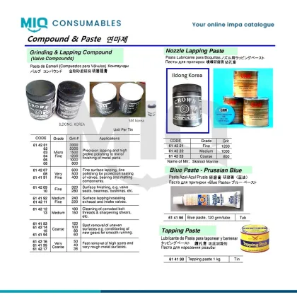 Paste Nozzle Lapping Medium, Grit #1000 60Grm/Tin