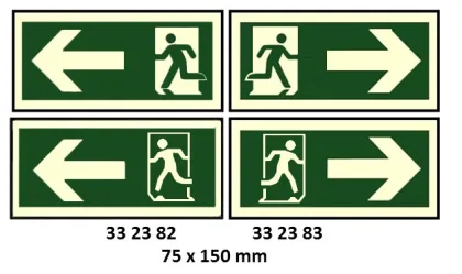 Photoluminescent Low Location Lighting Sign, 50X100 Mm, Arrow Horiz(L)/ Exit...