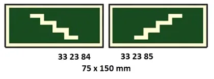 Photoluminescent Low Location Lighting Sign, 50X100 Mm, Stairs Down...