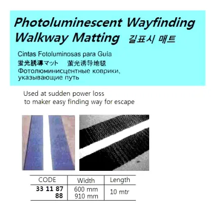 Photoluminescent Wayfind Walkway Mattting, W 910 Mm X L10 Mtr