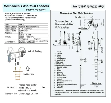 Pilot Air Hoist Ladder With Motor, Phl D