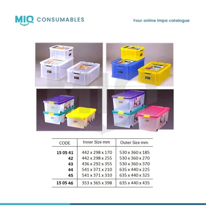Plastic Clear Storage Container With Lid 400 X 290 X 230 Mm