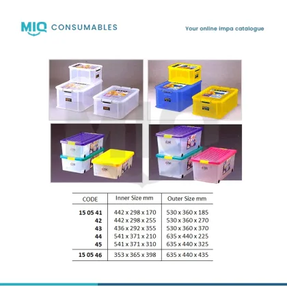 Plastic Clear Storage Container With Lid 460 X 360 X 320 Mm
