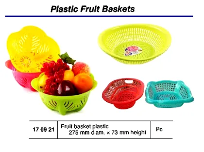 Plastic Fruit Basket, 275 Mm Diam X 73 Mm High