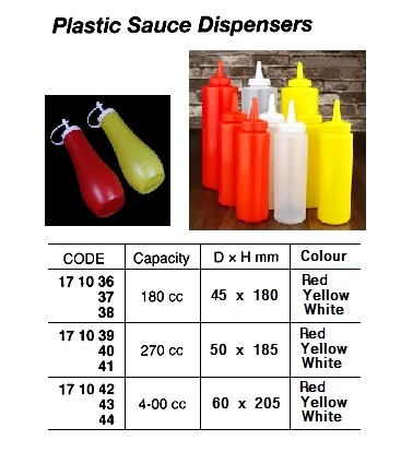 Plastic Sauce Dispenser, 400 Cc Yellow
