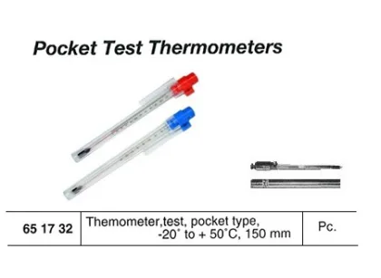 Pocket Test Thermometer. 20 To 50 Deg.c 150 Mm