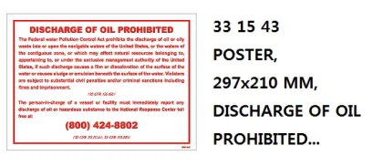 Poster, 297X210 Mm, Discharge Of Oil Prohibited...