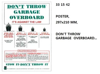 Poster, 297X210 Mm, Don't Throw Garbage Overboard...