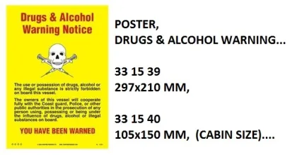 Poster, 297X210 Mm, Drugs & Alcohol Warning...