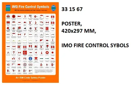 Poster, 420X297 Mm, Imo Fire Control Sybols, Iso 17631:2002(E)